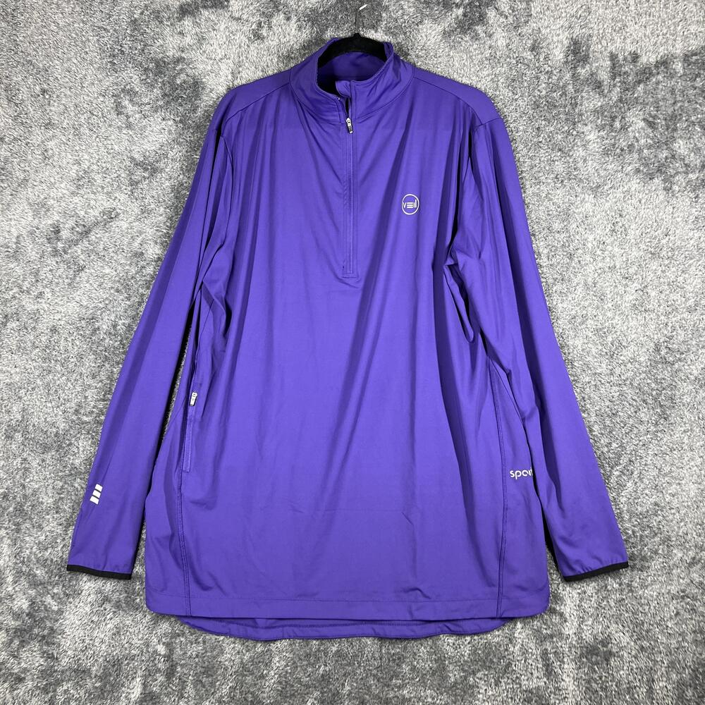 Veil Spark Dress Womens XL Purple Long Sleeve T-Shirt Dress Mock Neck Zip